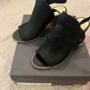 Vince Camuto Black Peep-Toe Heels